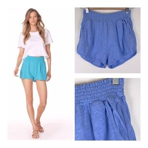 Bobi | NWT Bobi Smocked Waist Short In Perwinkle / Purple